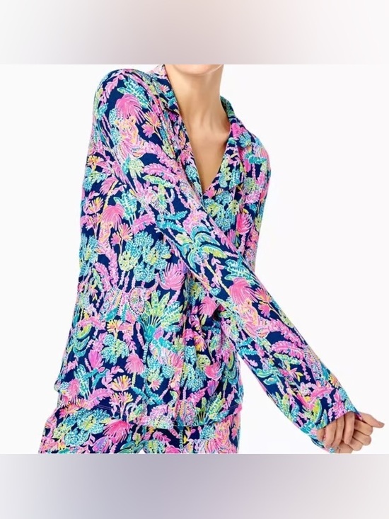 Lilly Pullitzer Oyster Bay Navy Seen and Herd Pijama Top XXL - Picture 2 of 9